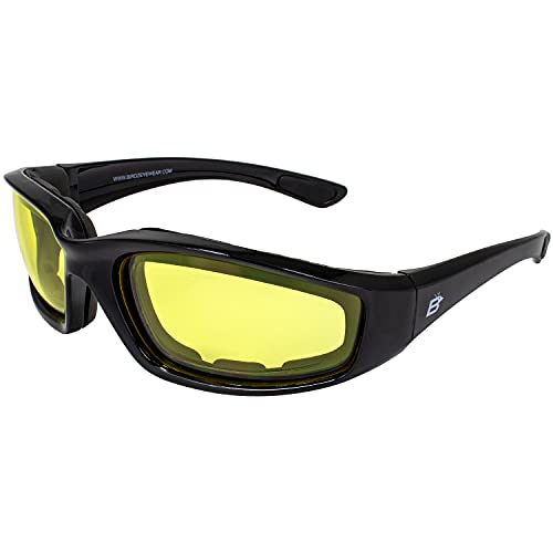 Motorcycle Yellow Riding Glasses Sunglasses with Foam Padded Also great for Paintball The Padding Keeps Sweat Out of Your Eyes
