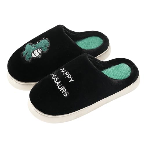 Cute Cartoon Slippers for Couples Kawaii Bear Indoor Non-Slip House Shoes Adorable Happy Dinosaur Plush Home Floor Footwear Unisex