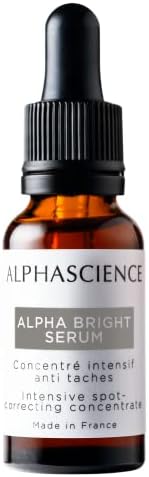 ALPHASCIENCE Alpha Bright Serum 20 ml / 0.68 Fl Oz - Intensive spot correcting concentrate - Anti Aging Face serum - Antioxidant serum - normal to combination skins - Made in France