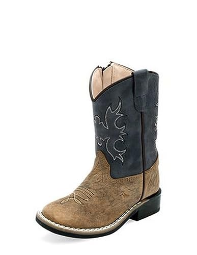 Old West Unisex-Child Broad Square Toe (Toddler) Western Boot