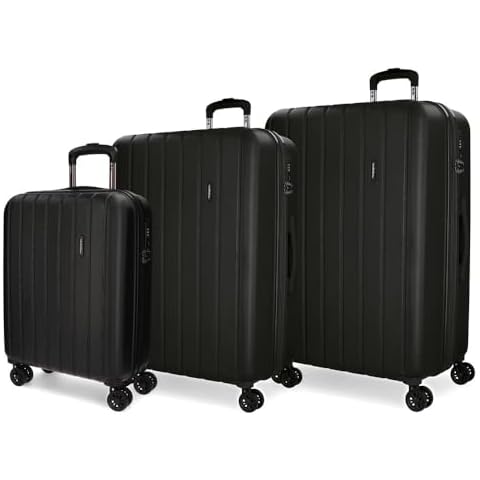 MOVOM Women's Set 3 suitcases, Black, 75cm/29.7" Cover