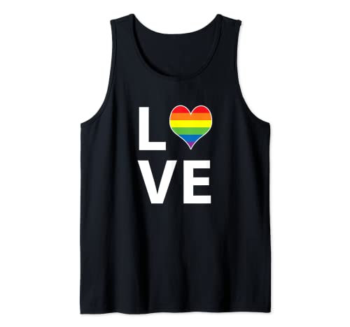 Gay Pride Love Gift Rainbow Tolerancia Corazón Aceptación LGBTQ Camiseta sin Mangas