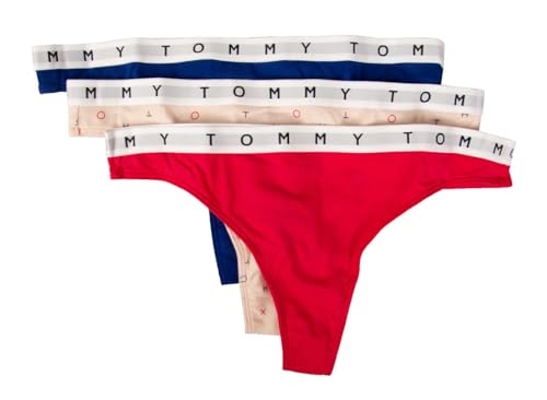 String Tommy Hilfiger lot de 3 femme sous-vêtement tanga imprimé coton