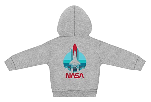 Creative Knitwear Oxford Grey Hoodie Size 2T - NASA Space Shuttle Launch With Worm Script