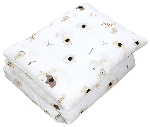 TupTam Juego de Edredón Infantil con Dibujos para Toda la Temporada Nórdica Almohada Plana 2pcs., Sabana Beige, 135x100 cm