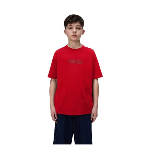 Image of Napapijri New Box Logo Short Sleeve T-Shirt 4 Years Red