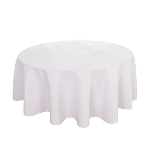Highfly Linen Round Tablecloth 60 Inch Waterproof White Tablecloth For Home Kitchen Dining Room #TOP8