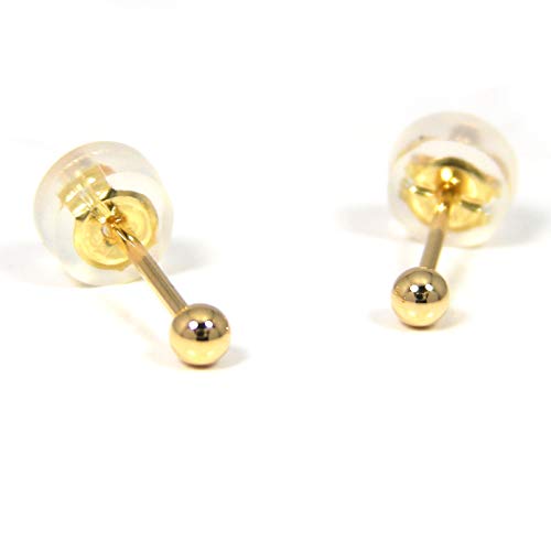 イエロー ゴールド K18 18金 18k 2.5mm 丸玉 太長ポスト つけっぱなし ファーストピアス セカンドピアス