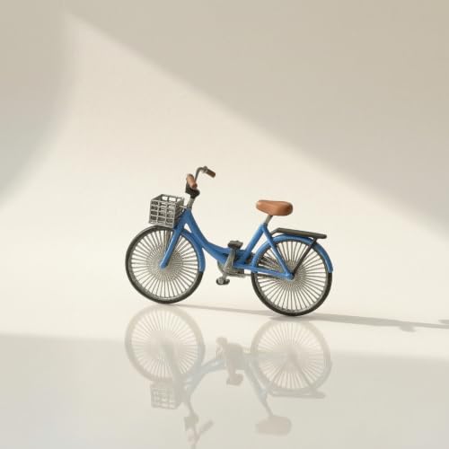 Bicicleta en miniatura con cesta para decoración de oficina y estantes de arte 6