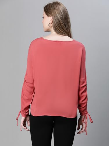 Image of oxolloxo Women Polka Print Round Neck Long Sleeve Top