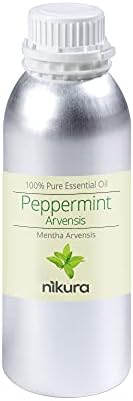 Nikura Peppermint (Arvensis) Essential Oil - 10ml | 100% Pure Natural Oils | Perfect for Hair Care, Spider Repellent, Energy Boost, Candle Making | Great for Skin, Headache Relief | Vegan & UK Made