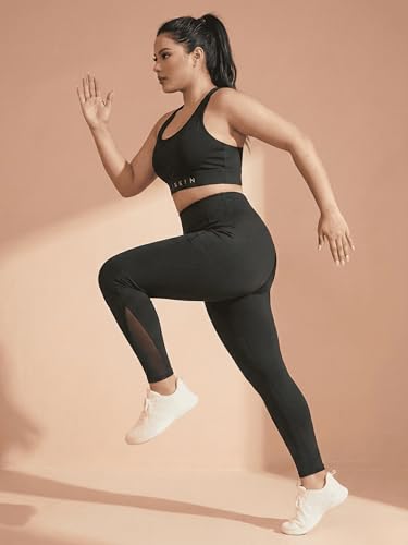 Image of BLINKIN Plus Size Gym Pants for Women's Workout - The Ultimate Yoga Pants | Workout Lowers | Mesh Leggings |Gym Track Pants for Women (PLUSS-2012)