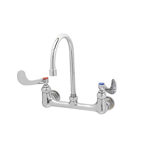 Grifo de cuello de cisne T&S Brass B-0330-04 para fregaderos profundos de hostelería