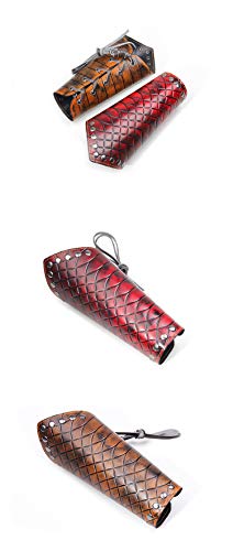 VolksRose Leather Archery Arm Guard, Adjustable Hunting Shooting Arm Guard, Bracers Leather Arm Armor Guard Medieval Rivet Style Armor Costume Traditional Archery Protective Gear, 1 Piece #8 - Thumbnail 2
