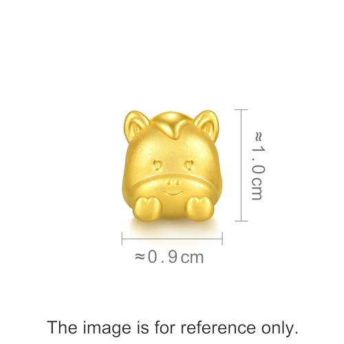 Image of CHOW SANG SANG 999 24K Gold Charme Cute Adorable Mini Chinese Zodiac Horse charm bracelet for Women & Men 17cm 95965C