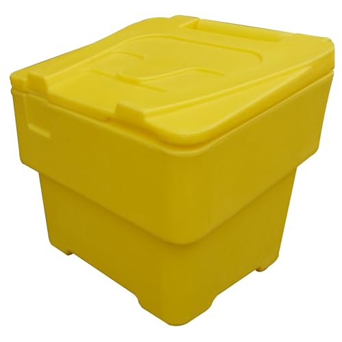 60L Yellow Grit Salt Bin Stackable Heavy Duty Containers 50 x 47 x 47.5