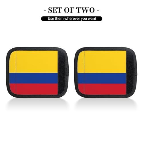 2 Pcs Luggage Handle Wraps, Flag of Colombia Print Grip Handle Cover/Travel Bag Identifier for Suitcase Accessories2