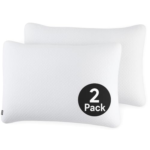Brookstone TempSense Down Alternative Pillow Set - King Size Bed Pillows for Adults, Comfortable and Supportive Bedroom Pillows for Bed, Ideal for All Sleep Positions - 2 Pack, White