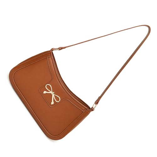 Elegant Bowknot PU Leather Shoulder Bag Fashion Armpit Bag for Women and Girls Travel Shopping Work Underarm Purse