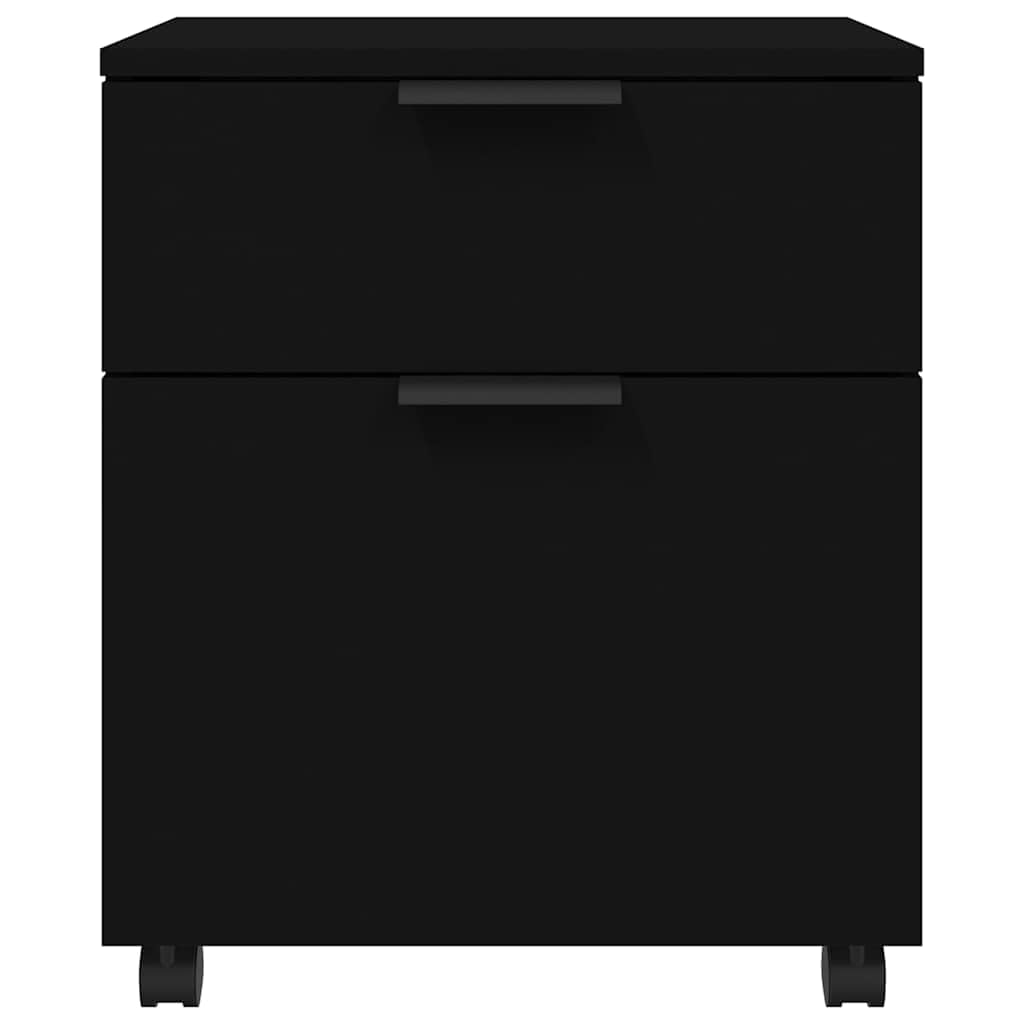 vidaXL Classeur Mobile avec Roues Noir 45x38x54 cm Bois d'ingénierie, Armoire de Bureau, Bureau avec Armoire, Organisateur de Bureau