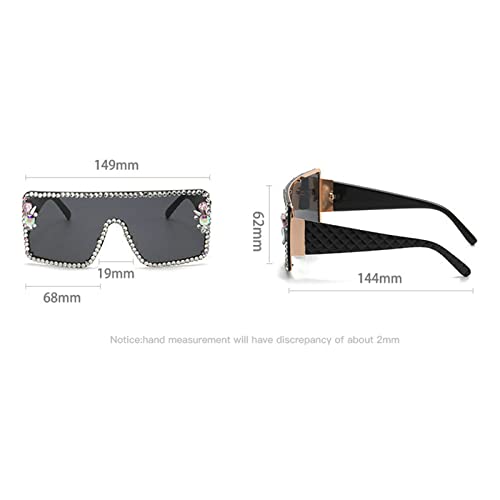 helena Fashion Oversized Sunglasses for Women Rhinestone Trendy Square Siamese One Piece Sun Glasses3