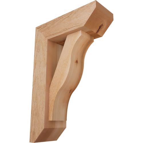 6"W x 16"D x 24"H Funston Slat Rough Sawn Bracket w/Offset Brace, Western Red Cedar