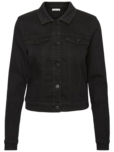 Noisy May Debra Black Wash Denim Jacket Donna Giubbetto Di Jeans Nero M