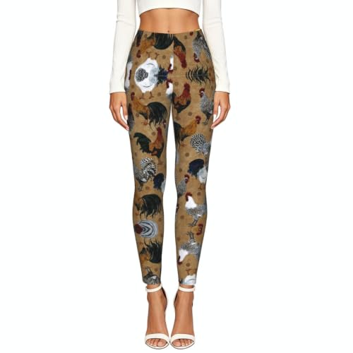 Leggings de compresión deportivos con estampado original de gallo para mujer 2