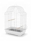 MOLY Jaula para Pájaros 42 x 30 x 57 cm Blanca | Pajarera Plegable para Canarios, Periquitos y Aves Pequeñas | Fácil de Limpiar y Montar | 2 Comederos + 2 Palos