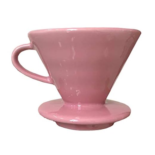 Kajava Mama Pour Over Coffee Dripper - Ceramic Slow Brewing Accessories for Home, Cafe, Restaurants - Easy Manual Brew Maker Gift - Strong Flavor Brewer - V01 Paper Cone Filters - Pink, 1 Cup