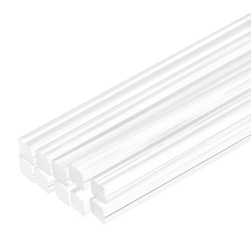 Image of MECCANIXITY 10pcs Acrylic Square Rods 1 /4 inchx14 inch Acrylic Dowel Rods Sticks