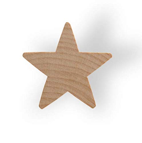 Wood Star ¾”,Small Star, Natural Unfinished Wooden Star Cutout Shape (3/4 Inch) - Bag Of 500 #TOP6