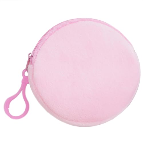 HUANIZI Circular Wallet Shapes Keychain Round Coin Purse Keyring Loose Changes/Keys/Storage Bag Ornament For Women Girls Convenient Travel Pouch