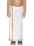 Sethukrishna Boys White Colour Cotton Readymade Dhoti (BD020708) (7-8 Year) (White)