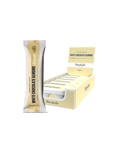 Caja de Barritas White Choco Almon - Barebellss - Barritas Proteicas 12 unidades (12x 55gr) (Caja 12 unidades, White Choco Almond)