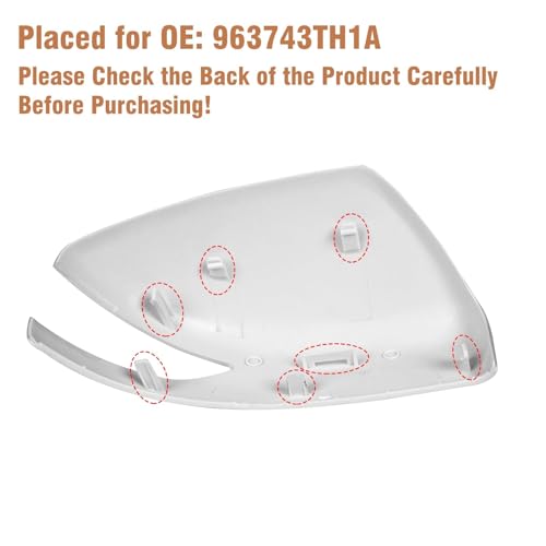 Moonlinks Compatible with Nissan Altima 2013-2018, Sentra 2013-2019 Left Side Mirror Cover Replacement, White Exterior Driver Side Door Rear View Side Mirror Cap Cover WITH Signal Light - Thumbnail 6