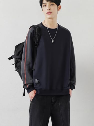 Haut manches longues col rond hommes coupe ample et style sport décontracté - 4