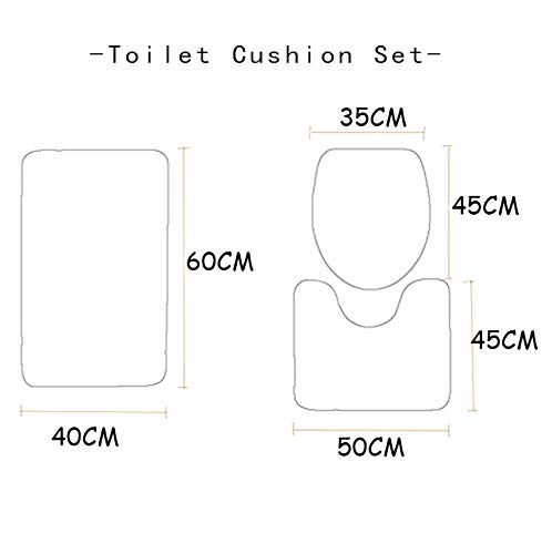 GSDJU Wc Toilettensitzbezug Weihnachten Badematte Toilettenmatte Toilette Tapa Dekoration Weihnachtsbad Tampa De Vaso 3 Stück/Set – Bild 3