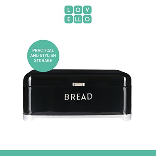 Kitchen Craft Lovello Bread Bin, 42 x 22 x 18 cm - Midnight Black