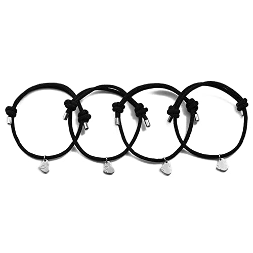 Ranuw Juego de 4 pulseras con imán para parejas, para mujeres y hombres,...