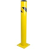 Bollard Post - Steel Safety Barrier Protection- Yellow Powder Coat 4.5