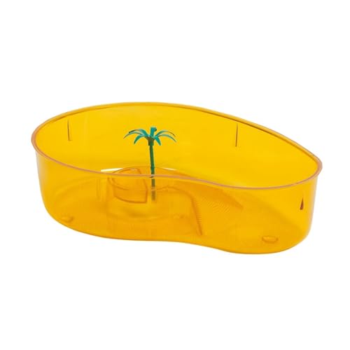 Tortuguera Riñon con Palmeras, Idónea para pequeñas Tortugas de Agua o réptiles, Colores Surtidos aleatorios.