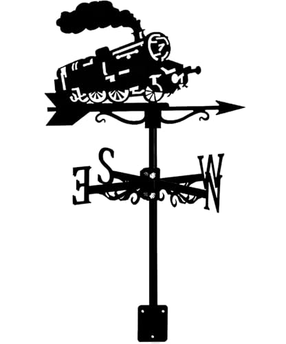 Image of Steam Train Silhouette Weather Vane Weathervane Weathercock for Garden Patio Yard Ornament (35 x 50cm)