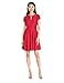 Gabby Skye Women's Short Sleeved Fit and Flare Dress with Key Hole