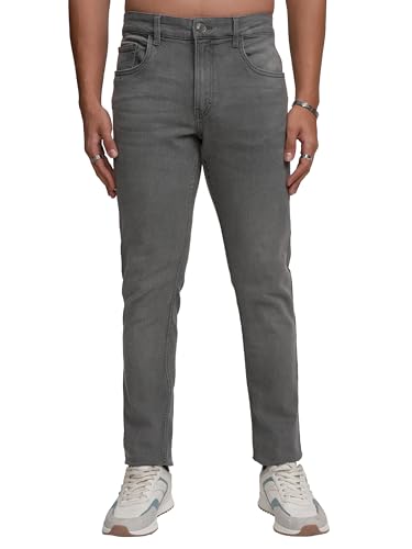 Image of Highlander Mens Tapered Fit Denim Jeans for Man| Regular Length|Mid-Rise|Stretchable Fabric for Comfort fit| Jeans for Man | Men Jeans