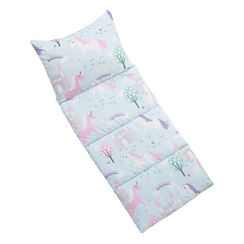 Image of Everything Kids Pink, Light Blue and Lavender Unicorn Deluxe Easy Fold Nap Mat
