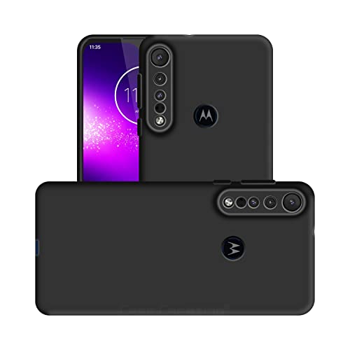 Image of Case Creation Liquid TPU Silicone Cover for Motorola One Macro Soft Case,Anti-Dirty Slim Case Frosted Matte Cute Candy TPU Raised Bezel (Splash of Color) Back Case Cover for Motorola One Macro -Black