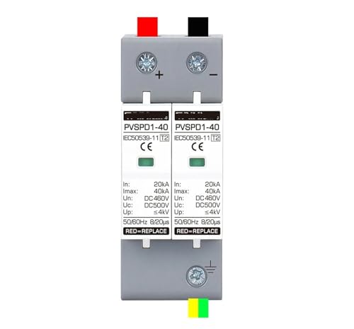 Protector de sobretensiones CC 500V 2P 20-40KA para sistemas fotovoltaicos