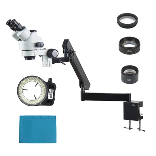 Lab Microscope Slides 3.5X-90X Simul-Focal Industrial Stereo Trinocular Microscopio Articulating Clamp Holder Bracket Arm for Phone PCB Soldering Microscope Parts