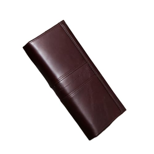 Womens wallet Ladies top layer cowhide long clutch bag women's bag multi-card slot card holder mobile phone bag(Coffee)